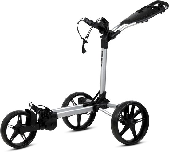 Golftrolley 3 Wielen - Golfkar Inklapbaar - Golfen Makkelijker Maken - Flatfold Design - Tot 25 kg - Zilver Zwart