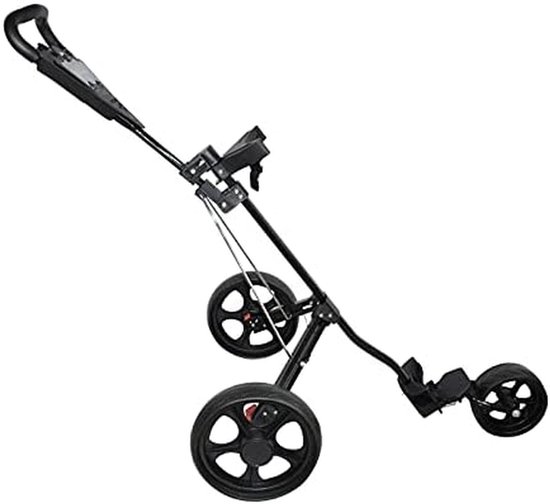 Golftrolley 3 Wielen - Golfkar Trekkar - Golfen Gemakkelijk Maken - Lichtgewicht Opvouwbaar Frame - Compact Opvouwbaar - Zwart