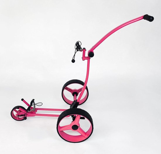 Golftrolley Aluminium - Golfkar Duwer - Golfen Spelen - Lichtgewicht Stabiel Ontwerp - Standaard Grootte - Rosé