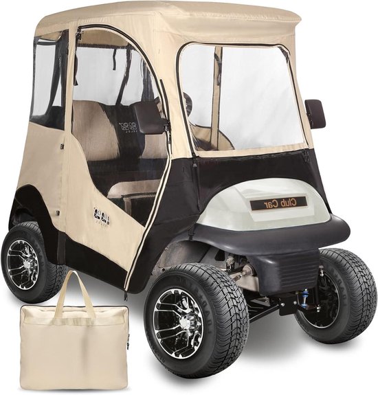 Golftrolley Beschermhoes - Trolleyhoes Golfkar - Bescherming Tegen Weer - Opvouwbaar Met Ritssluiting - 2 Passagiers - Transparant