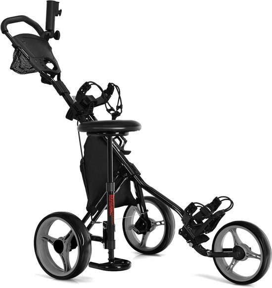 Golftrolley - Golfkar - Golfen - Inklapbaar ontwerp - 130 cm lang - Grijs