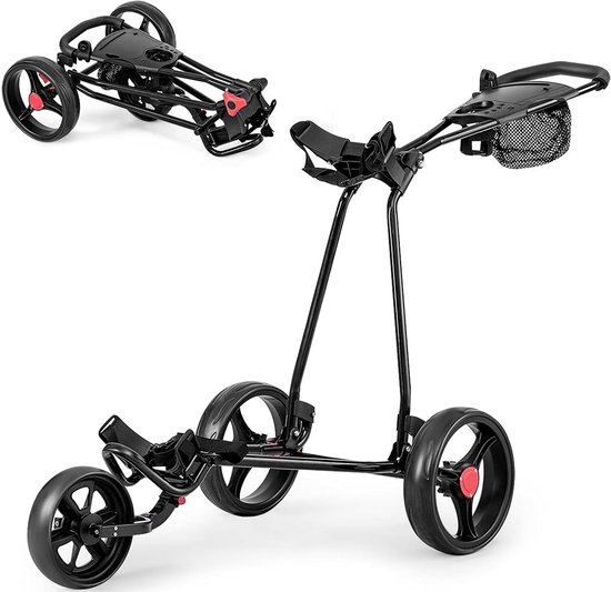 Golftrolley - Golfkar - Sport & Outdoor - Opvouwbaar Lichtgewicht - 91 x 60 x 130 cm - Zwart