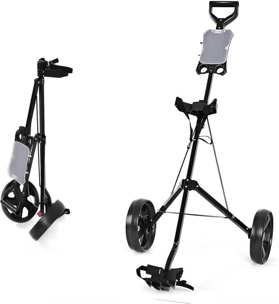 Golftrolley met 2 wielen - Golfkar Golfwagen - Golfen op de baan - Opvouwbaar ontwerp