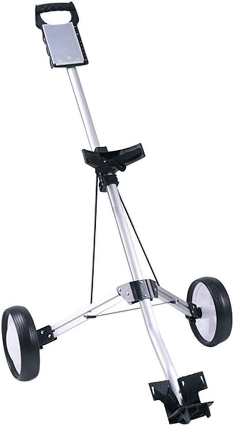 Golftrolley met 2 wielen - Golfkar opvouwbaar - Golfen op de baan - Inclusief beker- en scorekaarthouder - Opvouwbaar ontwerp