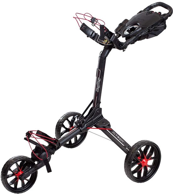 Golftrolley Opvouwbaar - Automatisch Uitklapmechanisme - Parkeerrem - Parapluhouder - 7,2 kg - Zilver/Zwart