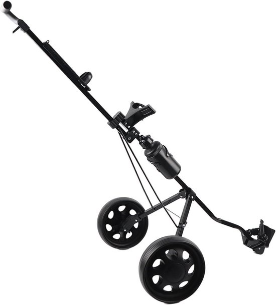Golftrolley Opvouwbaar - Golfkar Duwkar - Golfen Op De Baan - Afneembare Wielen - ca. 40 kg belasting - Zwart