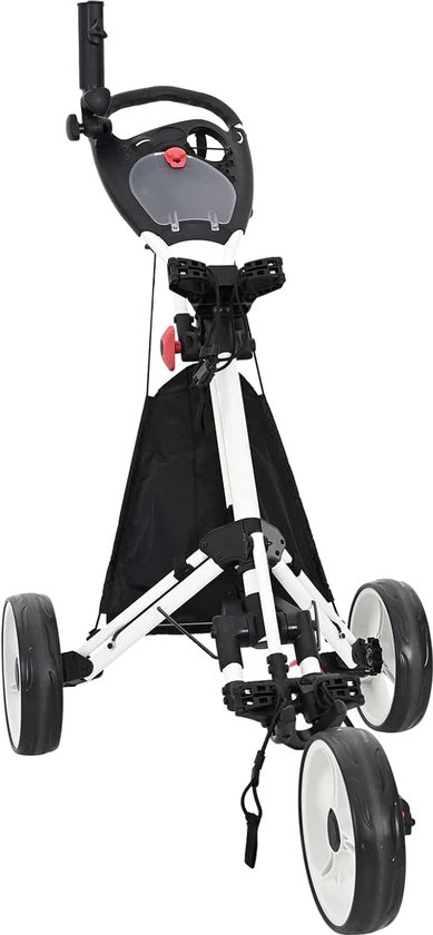 Golftrolley, opvouwbaar, van aluminium, lichte golftrolley voor golfuitrusting, 100 x 69 x 114 cm, zwart