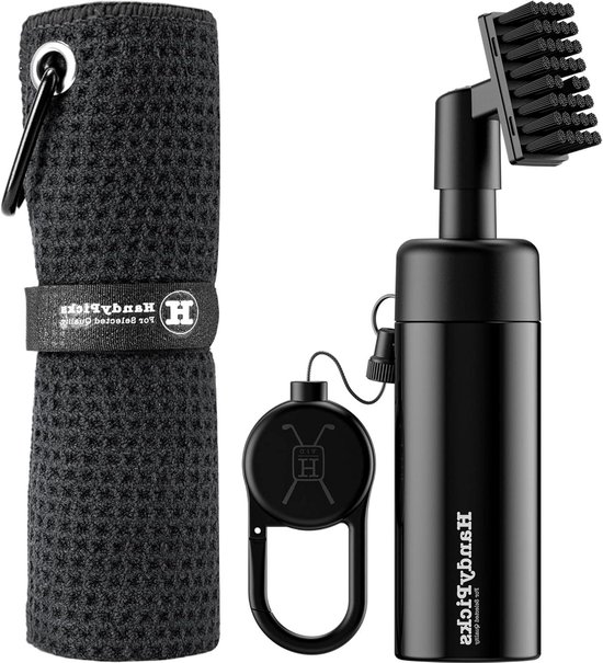 Golfwaterborstel Set - Reinigingskit Golf - Golfclubs Schoonmaken - Versterkte Borstelkop - 160 ml - Zwart