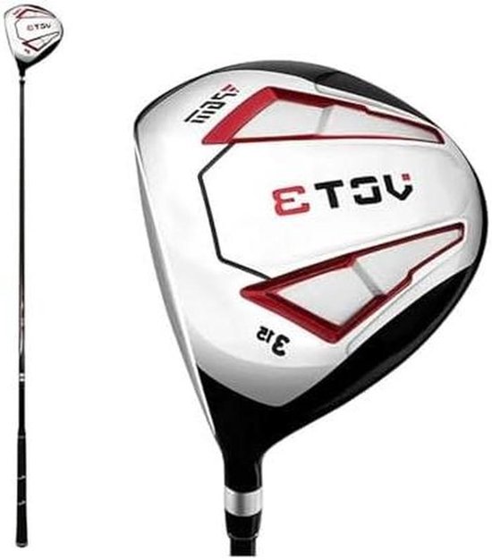 Golfwood Set - Golfclubs Heren Dames - Golfen Verbeteren - Vergrote Sweet Spot - 114.3 cm - Zwart Rood