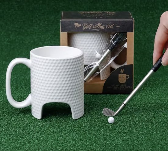 Grappige golf mok set - Perfect voor kantoor & golffans - Cadeau mok - 350 ml - Koffie mok - Grappige mok - Koffie beker - Theemok - Luxe mok van Merkloos