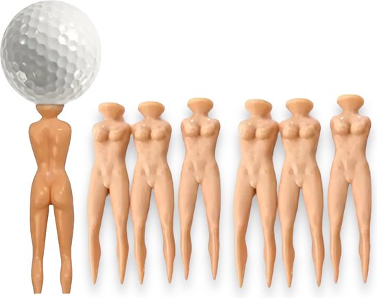 Grappige Golf Tees Beige 6 Stuks van Gentlemen's Hardware