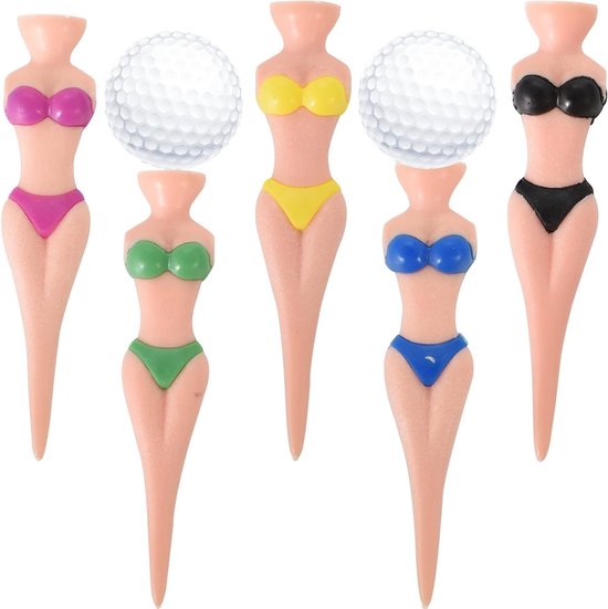 Grappige golf tees voor dames, 5 stuks van 76mm - Ideaal voor golftraining, accessoires en oefeningen