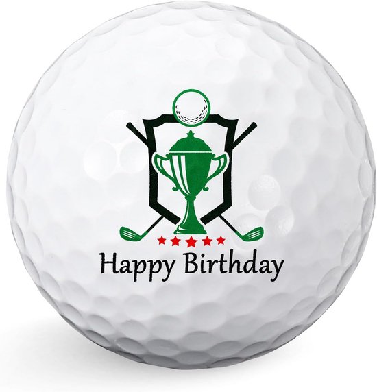 Grappige Golfbal met 'Happy Birthday' Tekst - Uniek Golf Cadeau voor Vaderdag en Verjaardag van Merkloos