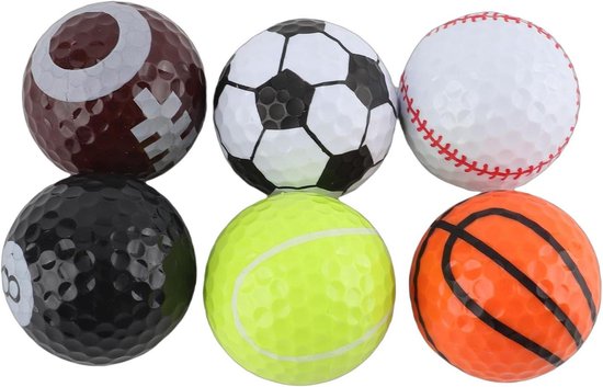 Grappige Golfballen - Oefenballen Competitieballen - Golfspel Verbeteren - Felle Kleuren - 6 Stuks - Meerdere Kleuren