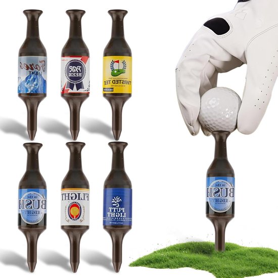 Grappige Golftees van Kunststof - Set van 9 cm - Duurzame Accessoires voor Golf - Herbruikbare Thee - Cadeau voor Golfers of Familie van Merkloos