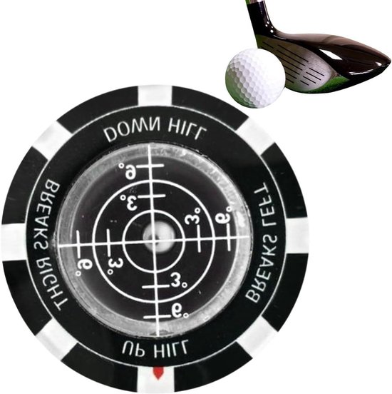 Groene Lezer - Putting Tool - Golf Precisie - Dubbelzijdig Ontwerp - 4 x 4 cm - Zwart