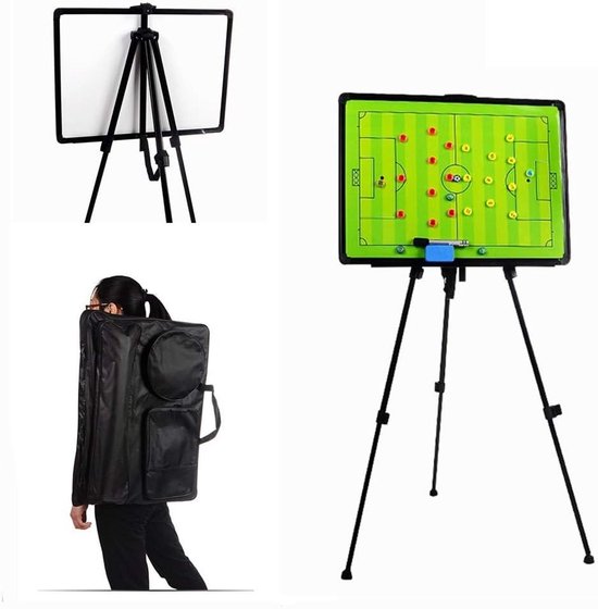 Grote Magnetische Coaching Board 23.6" x 17.7" voor Voetbaltactieken met Marker, Pen en Tripod Stand - Ideaal voor Trainers en Teams