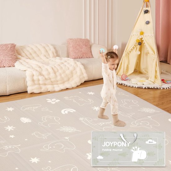 Grote Opvouwbare Speelmat voor Baby's - Waterdichte en Antislip Kruipmat 180 x 200 cm van Hakuna Matte