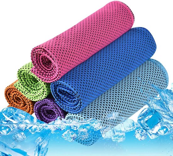 GS SNOWING 6 Pack Koelhanddoek, 30 x 11 inch Ice Towel Zachte ademende Chilly handdoek voor sport, sportschool, yoga, kamperen, hardlopen, fitness, training en meer activiteiten (6 stuks)