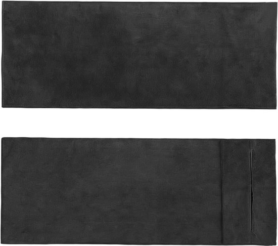 Gym Handdoeken - Fitness Handdoeken - Zweet Opnemen - Met Ritsvak - 50x120cm - Zwart