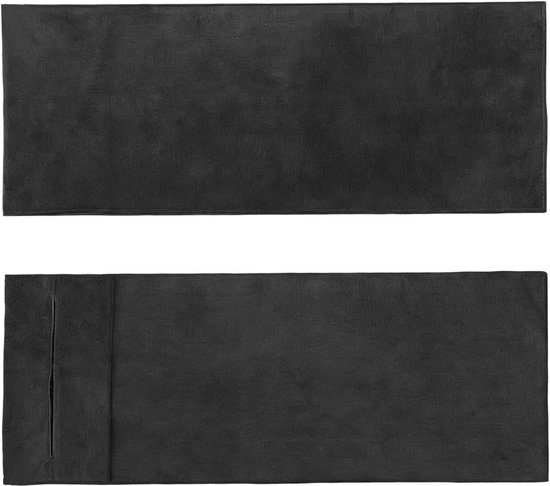 Gym Handdoeken - Sport Handdoeken - Zweet Absorberen - Met Ritsvak - 50x120cm - Zwart