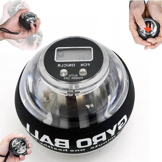 Gyro Bal - Kracht Bal - Onderarm Training - Automatische Start - Standard Size - Zwart