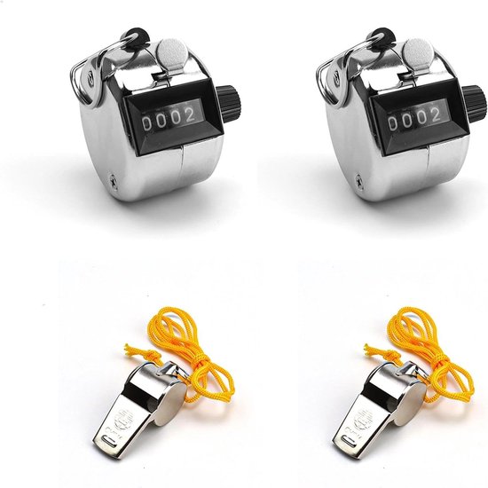 Hand Counter - 2 Pcs Metal Clicker - 4 Digit Portable Hand Telmachine voor Golf - Breien - Magazijnen - Stadions