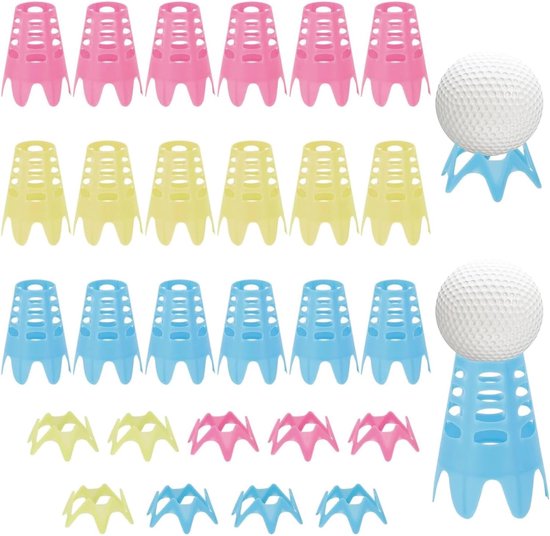 Herbruikbare golfsimulator-thees set van 27 stuks, ideaal voor golfthee-training, driving range en wintergras, 2 maten (18 groot en 9 klein) in diverse kleuren