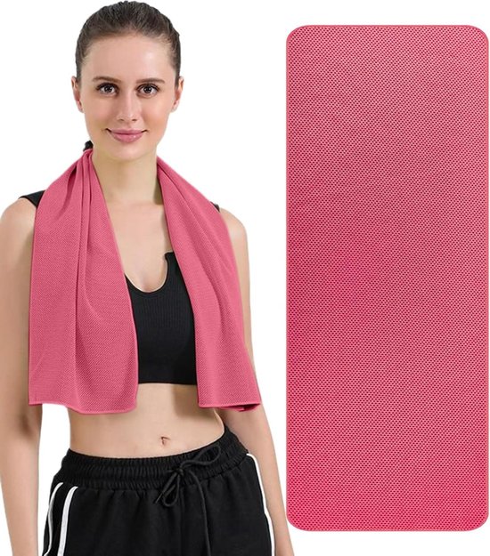 Herbruikbare Sport Handdoeken - Quick Dry Cooling Towels - Intensieve Trainingen - Ultra-Absorberend Microfiber - 80x30 cm - Felroze