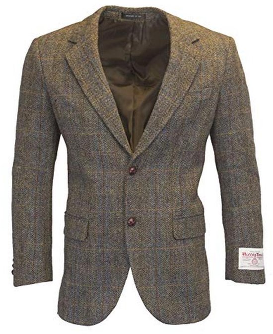 Heren Country Colbert - Klassiek Schots Herringbone Jasje van Harris Tweed van Merkloos	