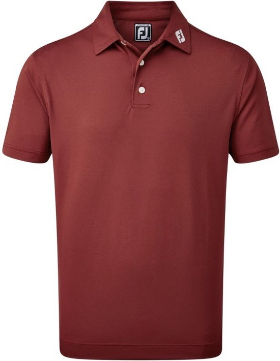 Heren Golf Polo - Footjoy Stretch Pique Solid - Maroon - M van Footjoy