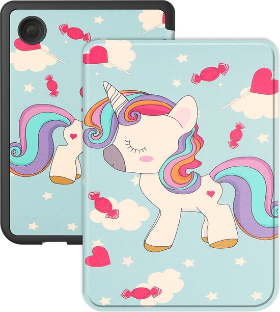 Hoes Geschikt voor Kobo Clara BW Hoesje Bookcase Cover Hoes - Hoesje Geschikt voor Kobo Clara BW Hoes Cover Case - Eenhoorn van Echt!