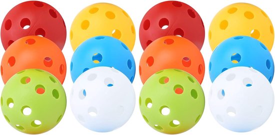 Holle Golfballen - Trainingsballen Oefenballen - Golf Oefenen - Lichtgewicht Ontwerp - 12 Stuks - Multicolor
