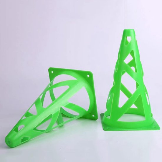 Holle Markeerkegels - Trainingskegels Sport - Sporttraining Grenzen Stellen - Stabiel Hol Ontwerp - 23cm Hoog 13cm Breed - Groen