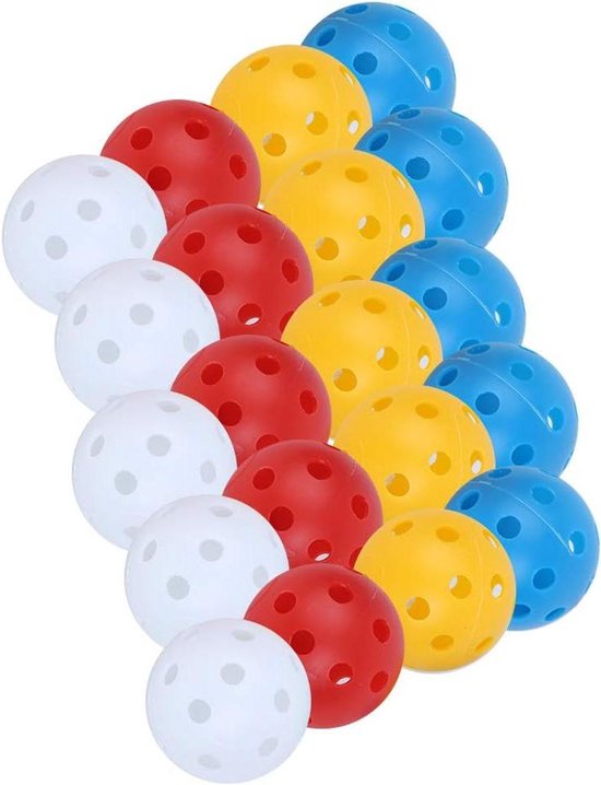 Holle Oefenballen - Golf Oefenballen - Indoor Golftraining - Lichtgewicht Plastic - 20 Stuks 41mm - Diverse Kleuren