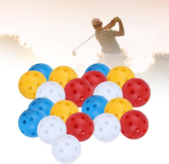 Hollow20 Stks Gemengde Kleur Plastic Luchtstroom Holle Training Golfbal Indoor Sport Praktijk Golf Accessoires