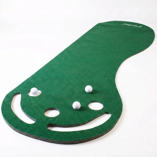 Homeblend Golfmat - Putting Mat - 90x274 cm - 3 Targets - Met Ballenstopper - Golf Oefenmat - Slijtvast Kunstgras met Anti-slip - Golf Accessoires van homeblend
