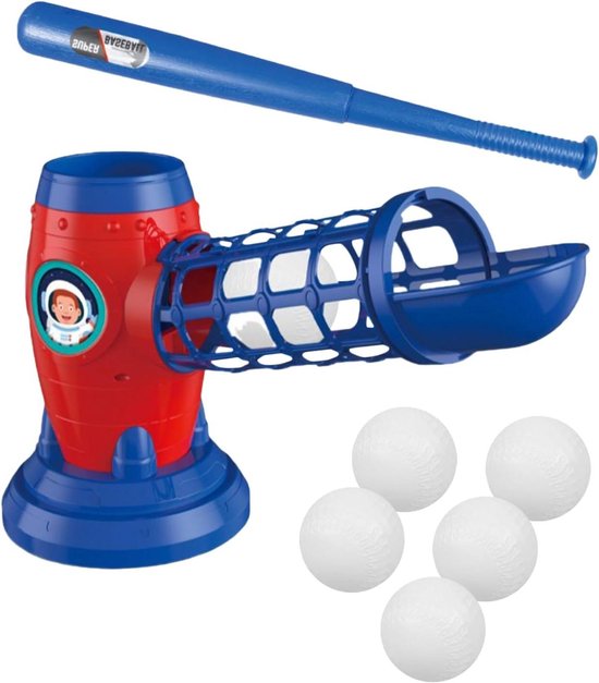 Honkbal slagmachine - Werpmachine set - Oefenen slagvaardigheid - Automatische baluitworp - 5 ballen capaciteit - Elektrisch