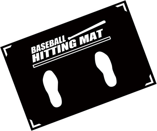 Honkbal Slagmat - Softbal Oefenmat - Slagvaardigheid Verbeteren - Antislip Rubberen Onderkant - 90 x 60 cm - Zwart