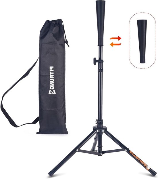Honkbal Softbal Tee - Slagpaal Trainingshulp - Batting Oefenen - Verstelbare Hoogte - 30-45 inch - Rood Zwart