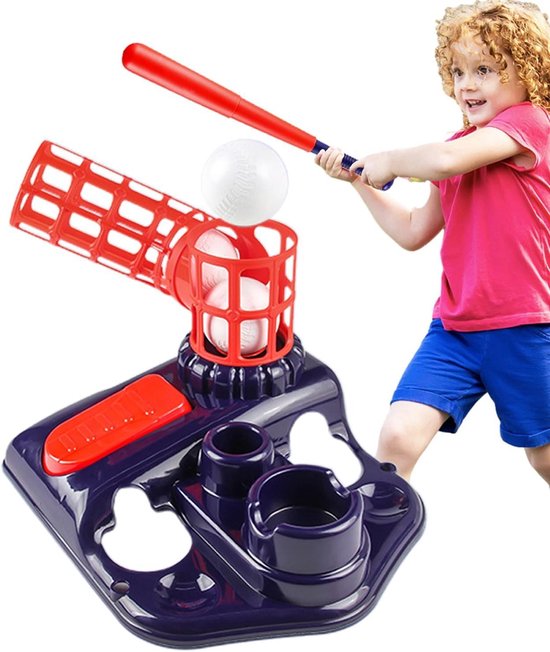 Honkbal Werpmachine - Oefenmachine Honkbal - Sport Training - Zelfstandige Uitslag - 37.7 cm Hoogte - Blauw
