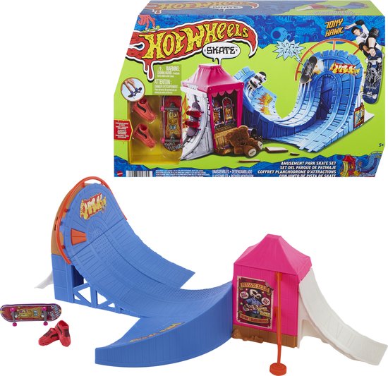 Hot Wheels Skate Pretpark Skate Set - Speelset fingerboard - vinger skateboard Tony Hawk van Hot Wheels