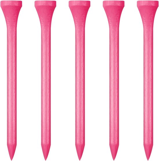 Houten Golf Tees 3-1/4" - 100 Stuks, Roze Lange Golftees voor Precisie en Duurzaamheid van houten