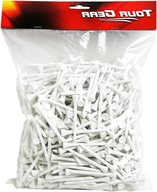 Houten Golf Tees - Golf T-shirts - Golfen op de baan - Duurzame hardhouten constructie - 500 stuks - Wit