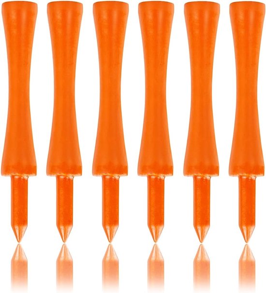 Houten Golf Tees Set van 100 Stuks - Duurzame Bamboo Tees in Oranje 70MM voor Precisie en Stabiliteit