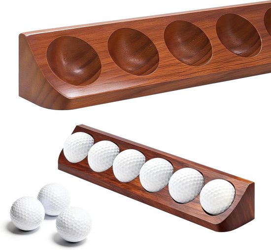 Houten Golfbal Display Case voor 6 Standaard Golfballen - Wandmontage en Perfecte Presentatie voor Golfverzamelaars
