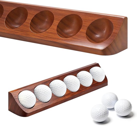 Houten Golfbal Display Case voor 6 Standaard Maten - Wandmontage en Perfecte Presentatie van Golfballen - Ideaal voor Verzamelaars en Sportliefhebbers van Merkloos