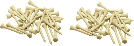 Houten golftees naturel 54mm - 2 1/8 inch (100 stuks) van Merkloos