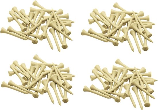 Houten golftees naturel 54mm - 2 1/8 inch (200 stuks) van Merkloos