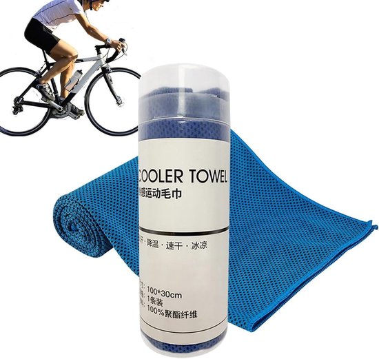 IJshanddoek Koelhanddoek - Sport Kampeerhanddoek - Warm Weer Verfrissing - Onmiddellijke Koeling - 16.3 x 6.7 cm - Koningsblauw